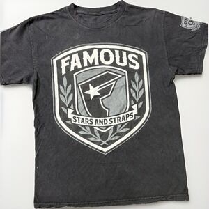 Y2K Famous Stars & Straps Short Sleeve T Shirt Men's Med Black